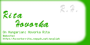 rita hovorka business card